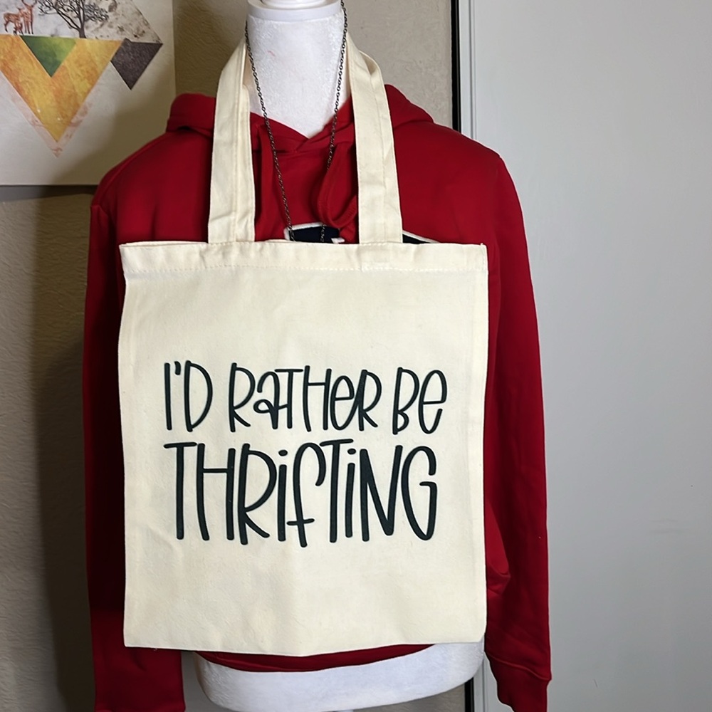Canvas Tote Bag New I’d Rather Be Thrifting